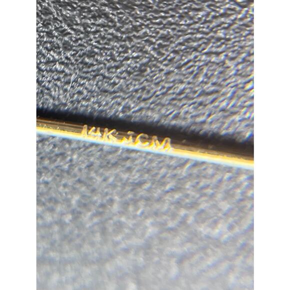 JCM 14K Yellow Gold Double Hoop Circles Dangle Threader Pierced Earrings - Picture 7 of 7